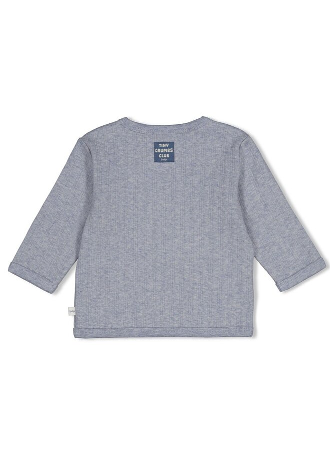 Feetje - Overslagshirt rib - Breakfast buddy - Blauw melange