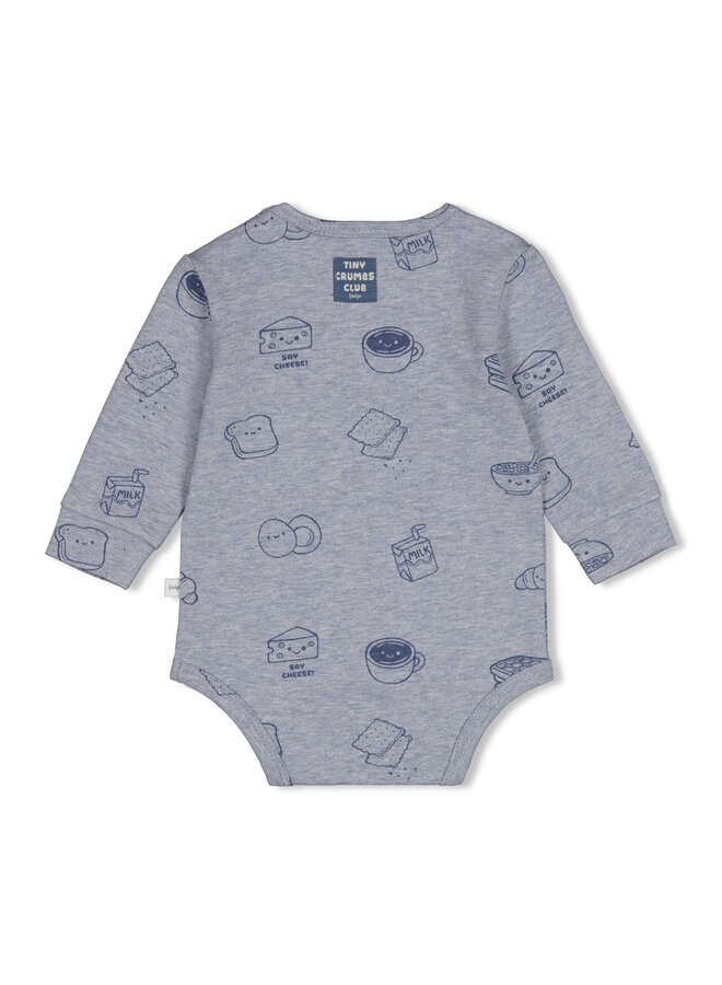 Feetje - Romper AOP - Breakfast buddy - Blauw melange