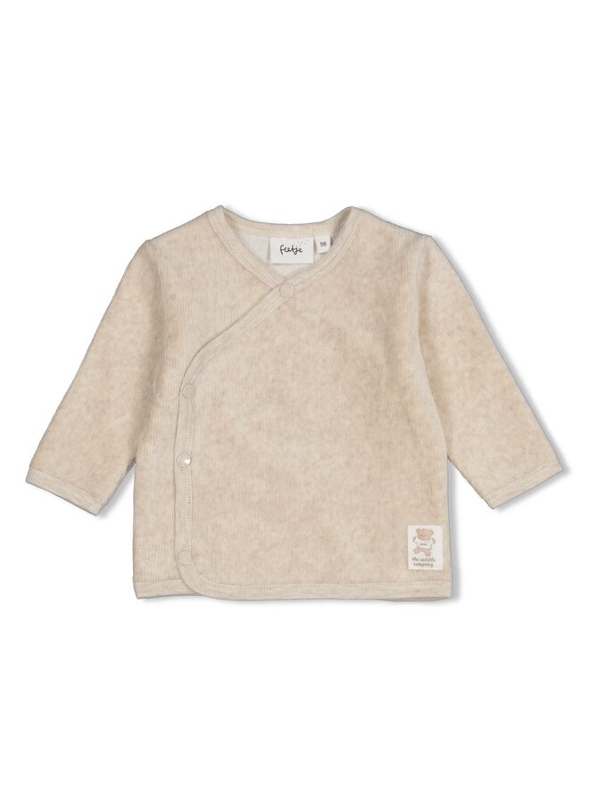 Overslagshirt velours rib - The cuddle company - Taupe melange
