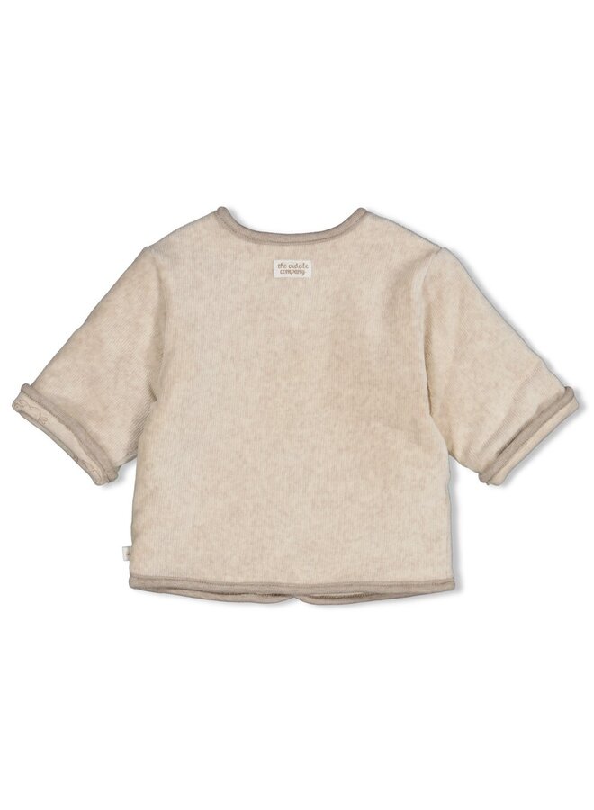 Feetje - Omkeerbaar jasje velours rib - The cuddle company - Taupe melange