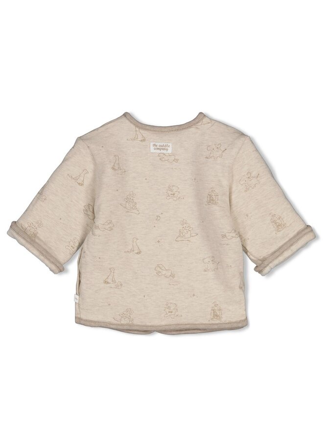 Feetje - Omkeerbaar jasje velours rib - The cuddle company - Taupe melange
