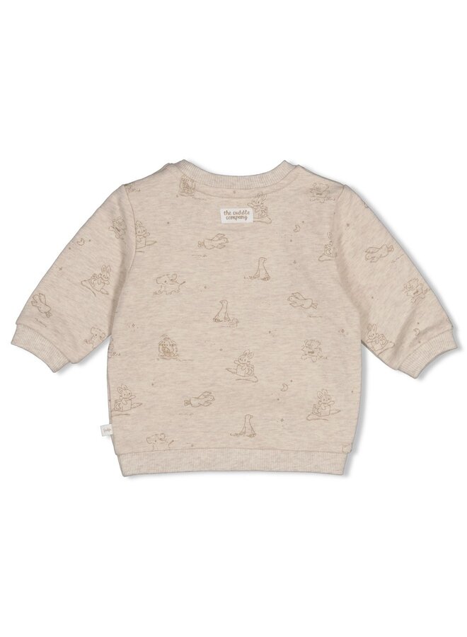 Feetje - Sweater AOP - The cuddle company - Taupe melange