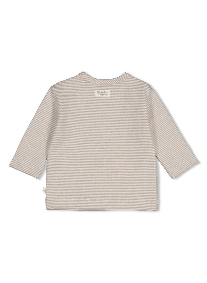 Feetje - Longsleeve streep - The cuddle company - Bruin melange