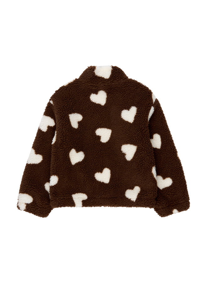 The New - Unita oversized teddy jacket - Chestnut AOP