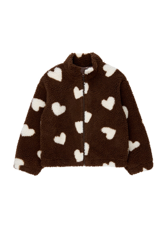 The New - Unita oversized teddy jacket - Chestnut AOP