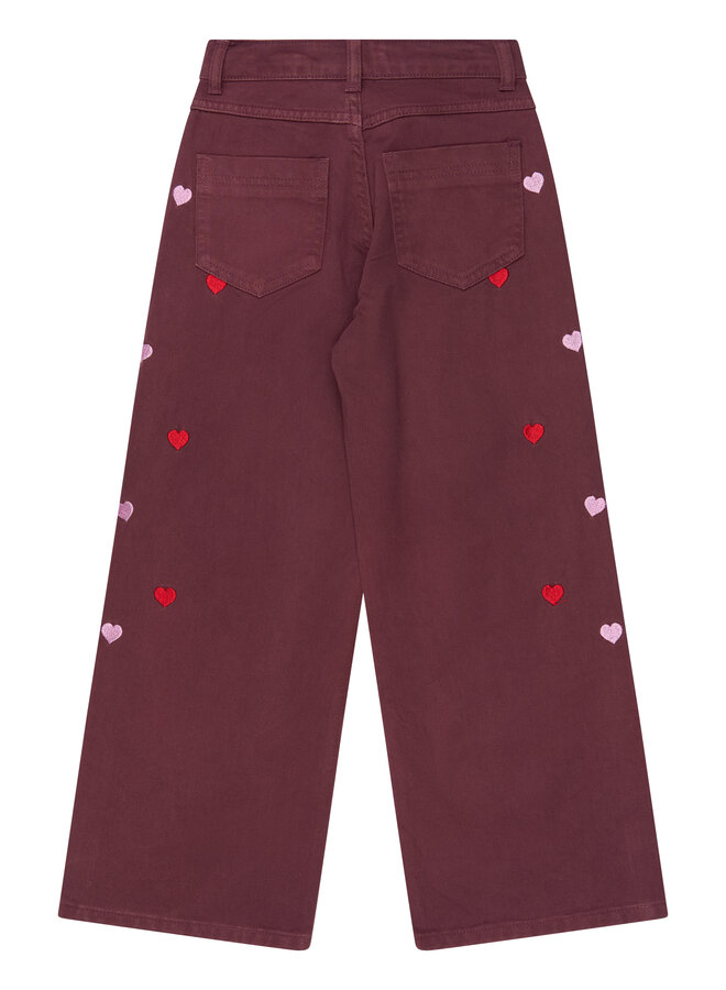 The New - Valentine wide fit jeans - Burgundy emb