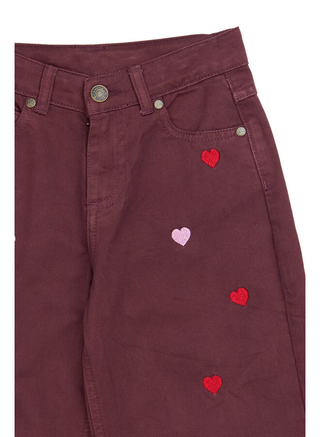 The New - Valentine wide fit jeans - Burgundy emb