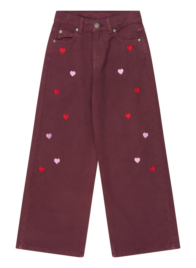 The New - Valentine wide fit jeans - Burgundy emb