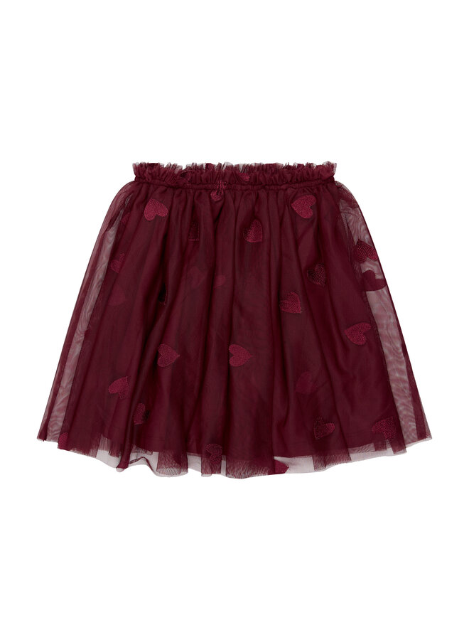 Vohanna mesh skirt - Burgundy emb