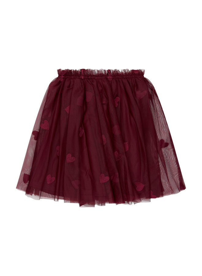 The New - Vohanna mesh skirt - Burgundy emb