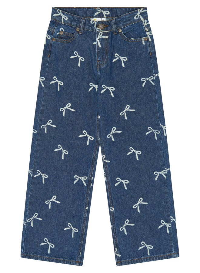 Virginia wide fit jeans - Medium blue denim AOP