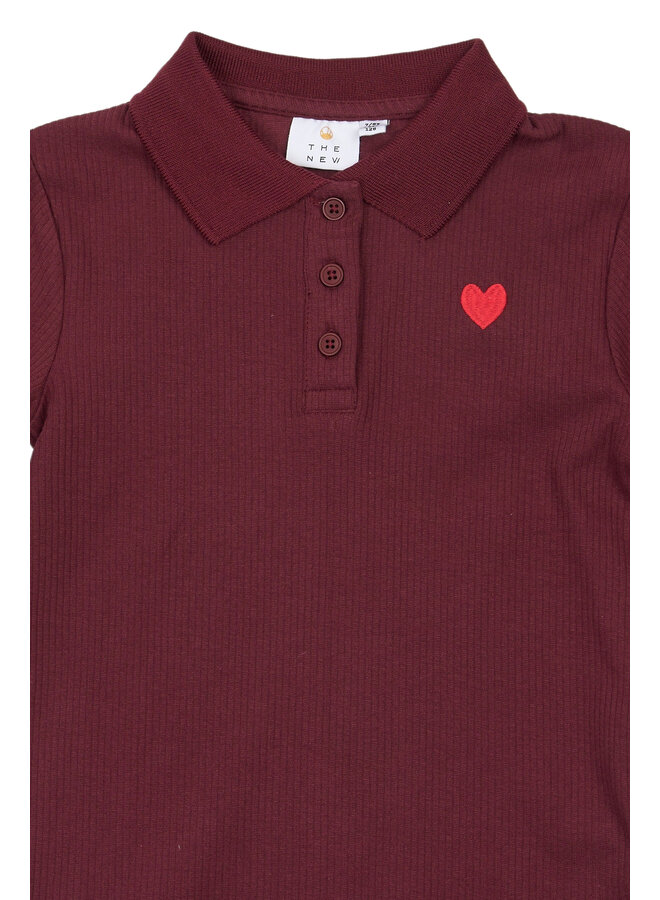 The New - Varena rib polo - Burgundy