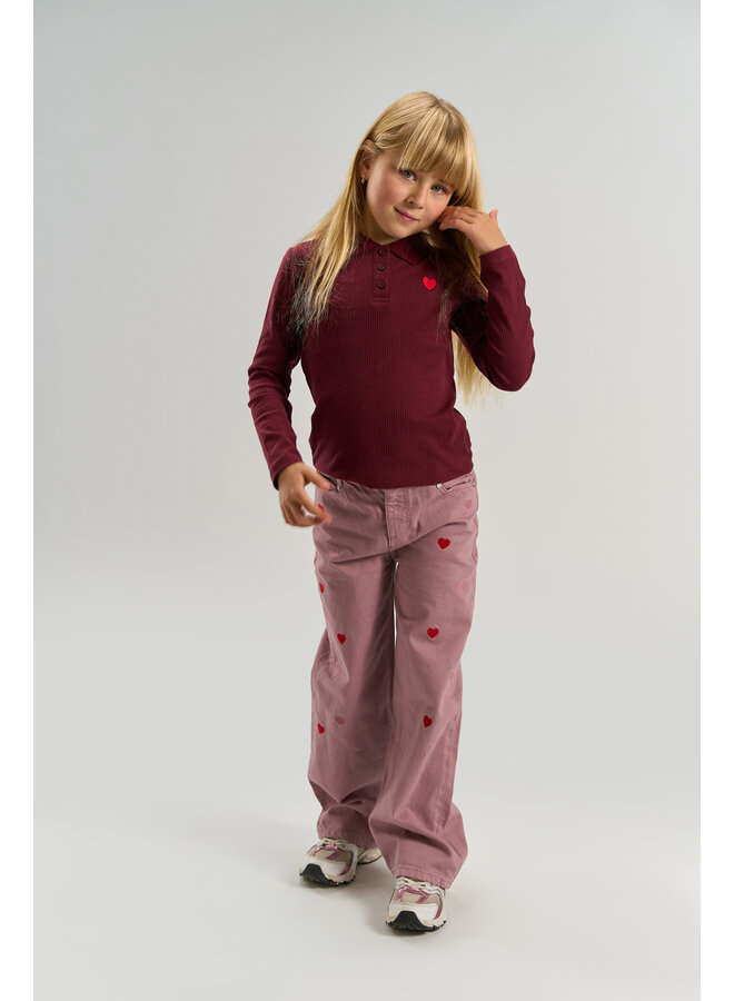 The New - Varena rib polo - Burgundy