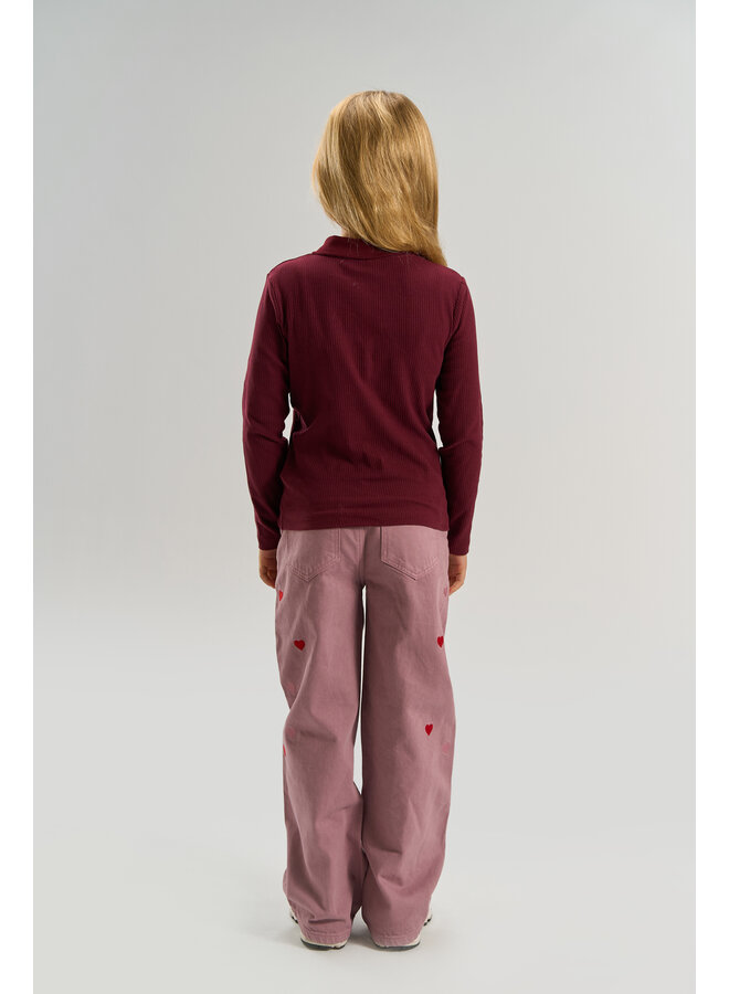 The New - Varena rib polo - Burgundy