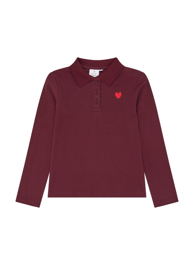 Varena rib polo - Burgundy