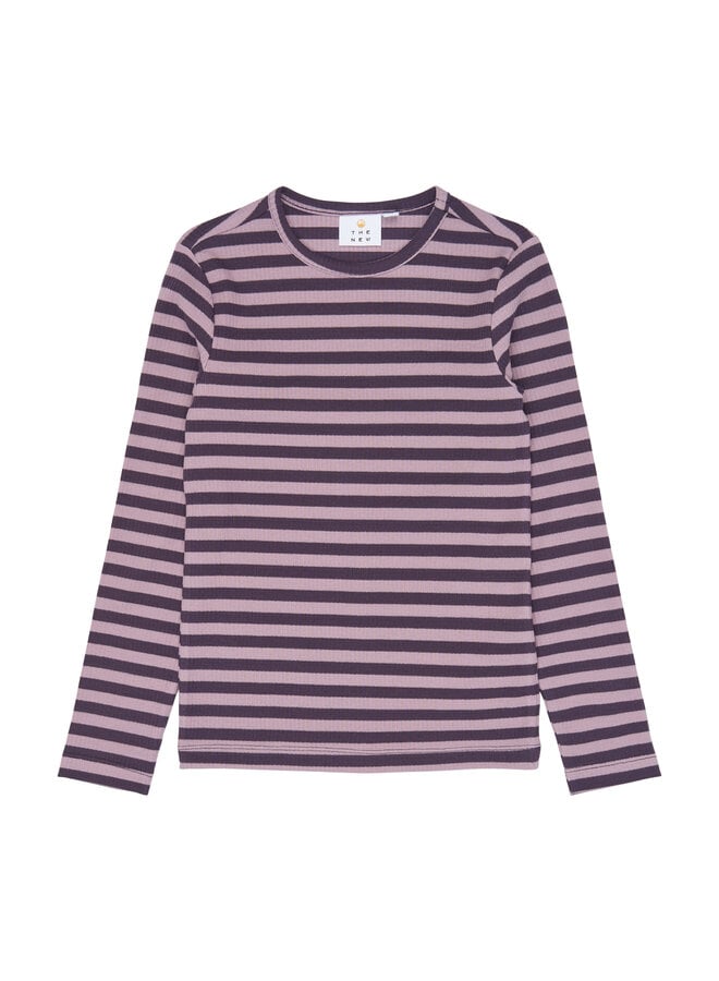 Moore rib tee - Sweet grape striped