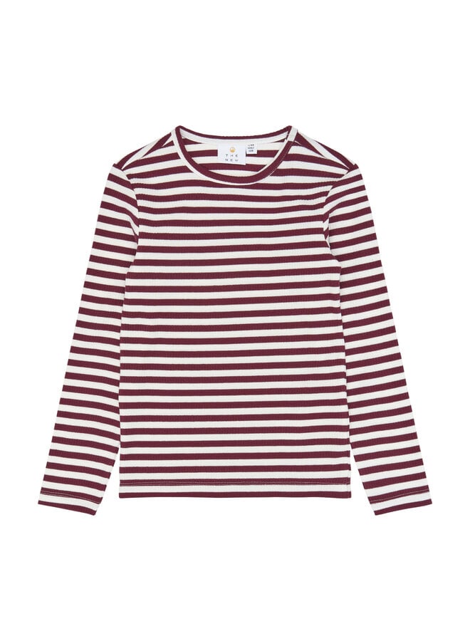Moore rib tee - Gardenia striped