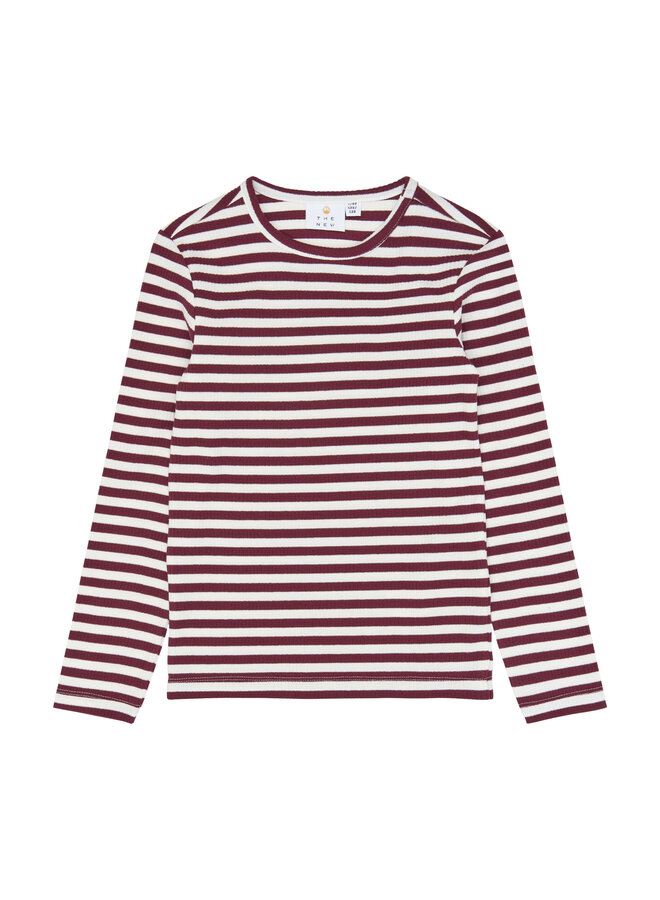 The New - Moore rib tee - Gardenia striped
