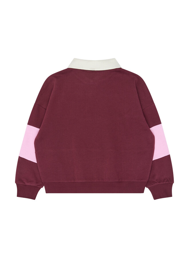 The New - Vaniza oversized polo sweatshirt - Burgundy