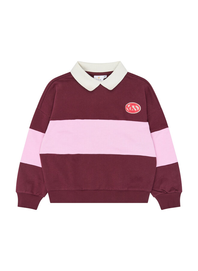 Vaniza oversized polo sweatshirt - Burgundy