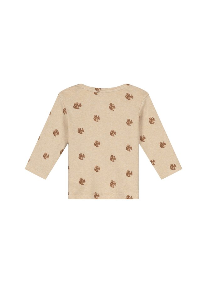 A Tiny Story - Baby t-shirt long sleeve squirrel - Beige melange