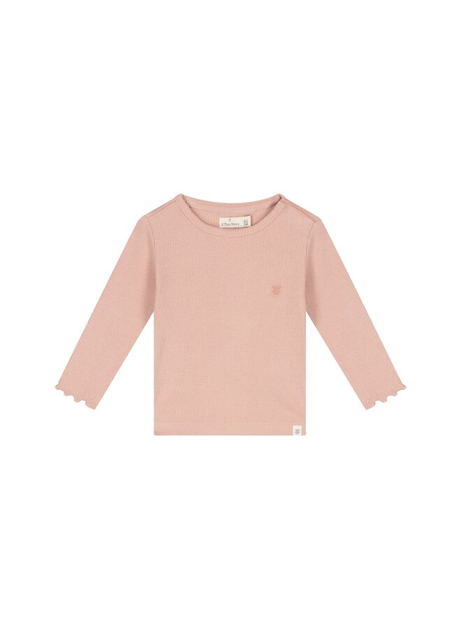 Baby t-shirt long sleeve rib - Old pink