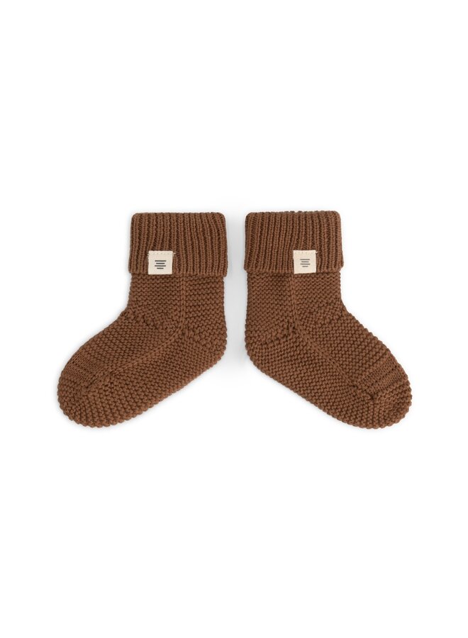 A Tiny Story - Baby slippers - Coffee