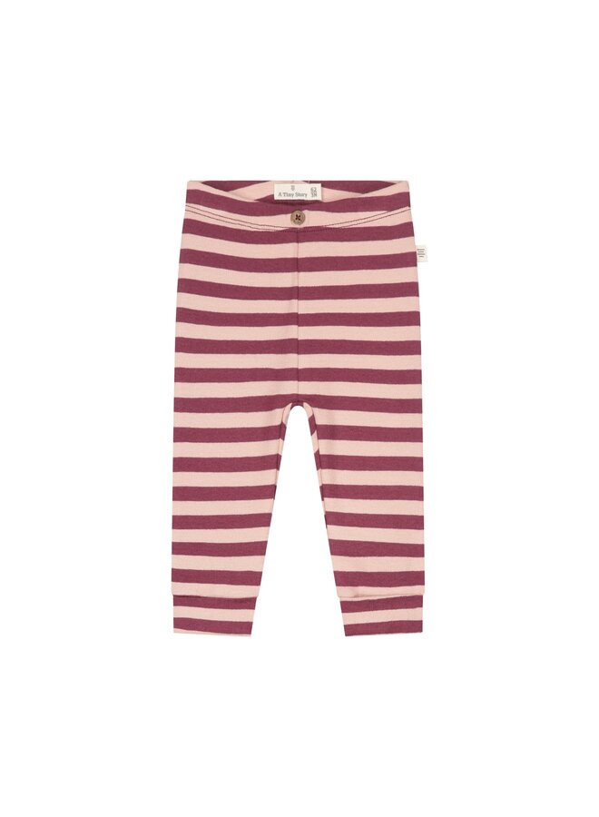 A Tiny Story - Baby pants stripes - Dark red