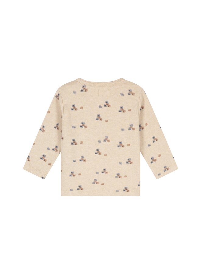 A Tiny Story - Baby t-shirt long sleeve blocks - Beige melange