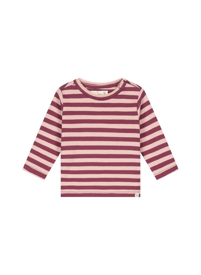 A Tiny Story - Baby t-shirt long sleeve stripes - Dark red