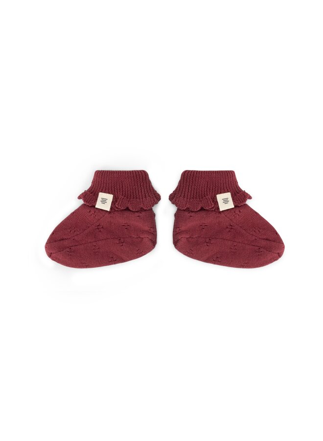 A Tiny Story - Baby slippers - Dark red