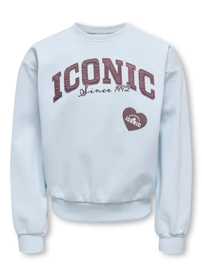 Kids Only - Naomi boxy printed sweater - Ballad blue/Iconic