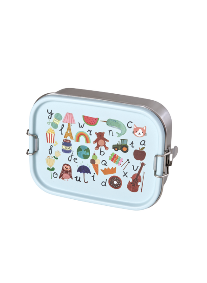 rice - Kleine roestvrijstalen lunchbox - Blauw ABC print