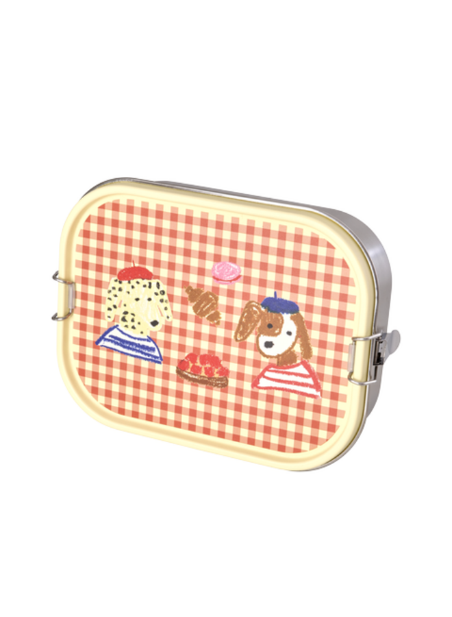 rice - Grote roestvrijstalen lunchbox - Rood Paris print