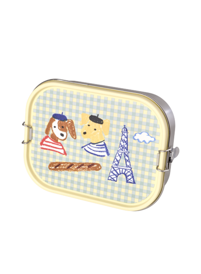 rice - Grote roestvrijstalen lunchbox - Zacht blauw Paris print