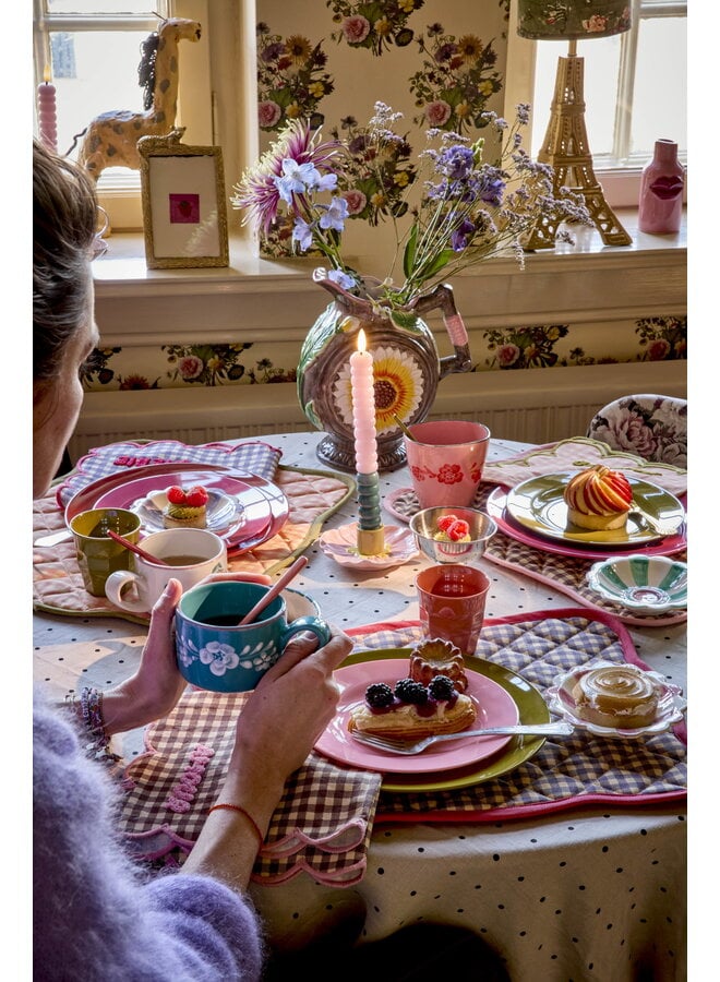 rice - Katoen placemat - Zacht framboosroze
