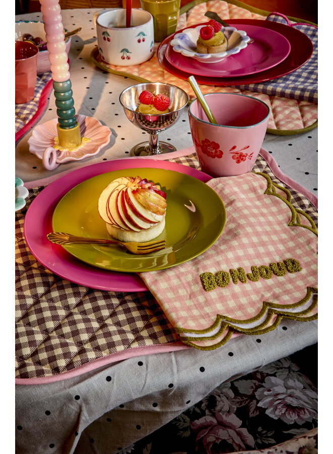 rice - Katoen placemat - Mooi roze