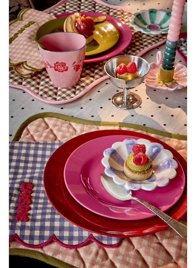 rice - Katoen placemat - Mosgroen
