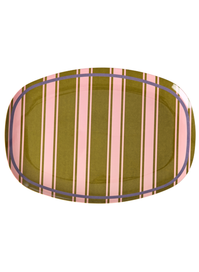 Groot rechthoekig dinerbord - Stripe delight