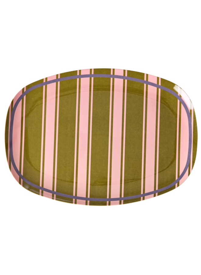 rice - Groot rechthoekig dinerbord - Stripe delight