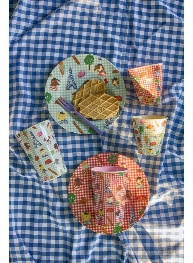 rice - Medium melamine beker - Rood Paris print