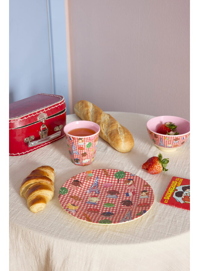 rice - Kleine melamine kom - Rood Paris print