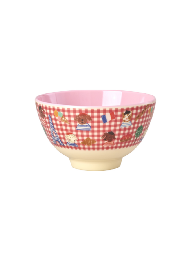 Kleine melamine kom - Rood Paris print