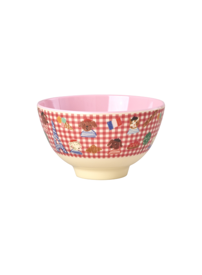 rice - Kleine melamine kom - Rood Paris print