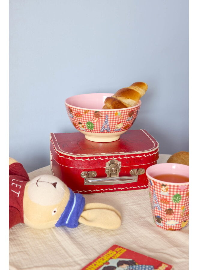 rice - Medium melamine kom - Rood Paris print