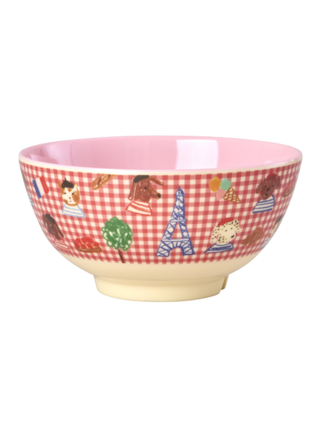 rice - Medium melamine kom - Rood Paris print