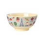 rice - Medium melamine kom - Zacht blauw Paris print
