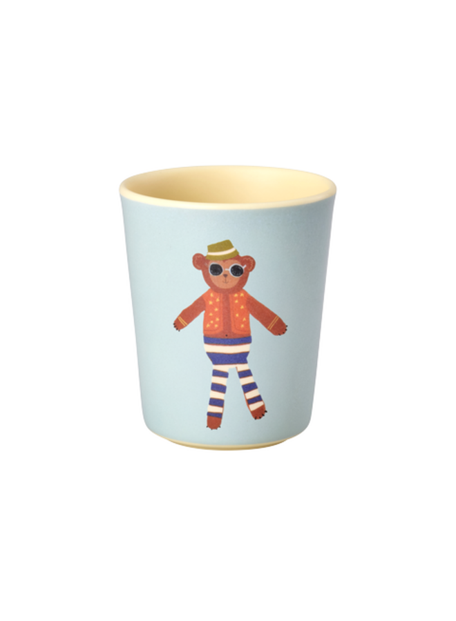 Kleine kinderbeker - Zacht blauw aap