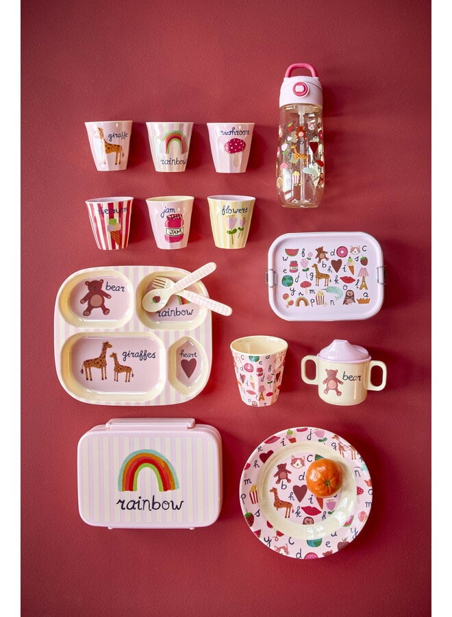 rice - Kleine melamine beker - Roze ABC print