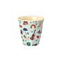 rice - Kleine melamine beker - Blauw ABC print